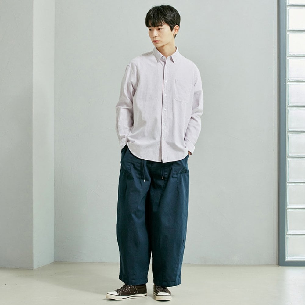 Twill Balloon Pants - Navy