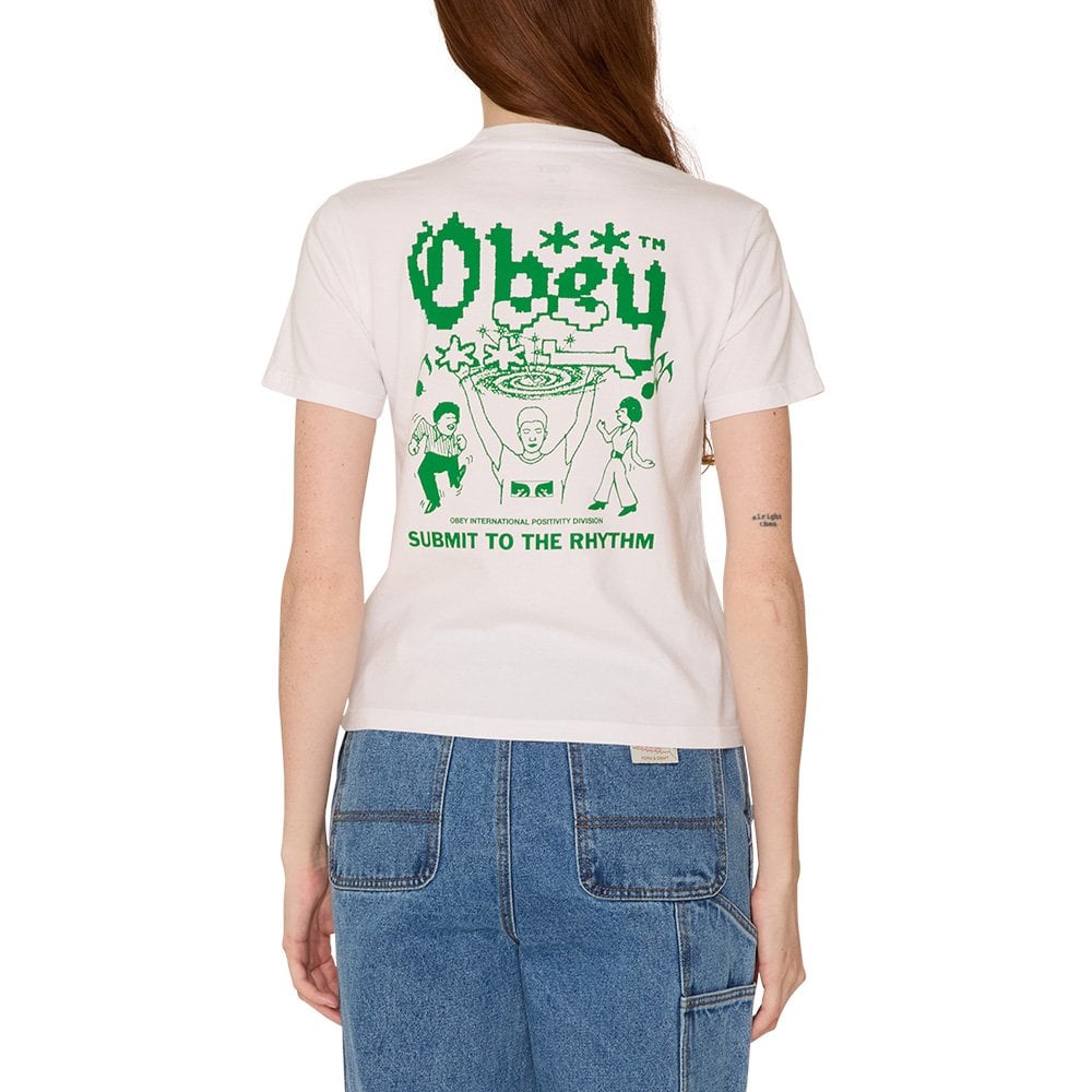 Women's Submit To The Rhythm Custom Kaylin Tee, White