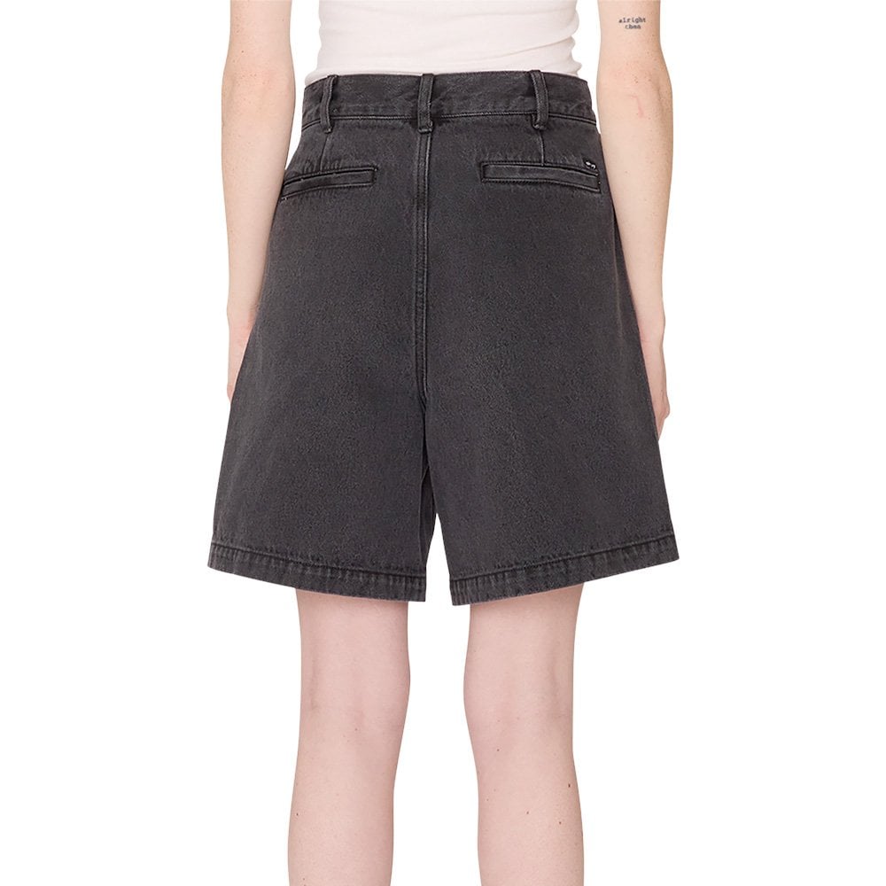 Women's Eli II Denim Pleated Short - Black Ash