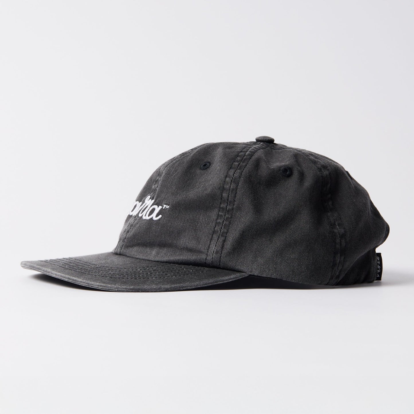 Scripted 6 Panel Hat - Washed Black