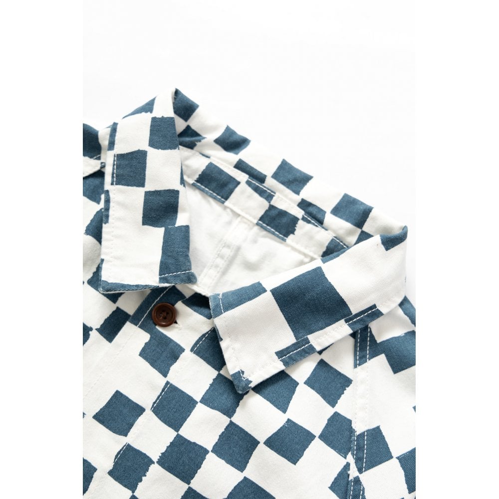Drill Printed Front of House Jacket - Teal Checker