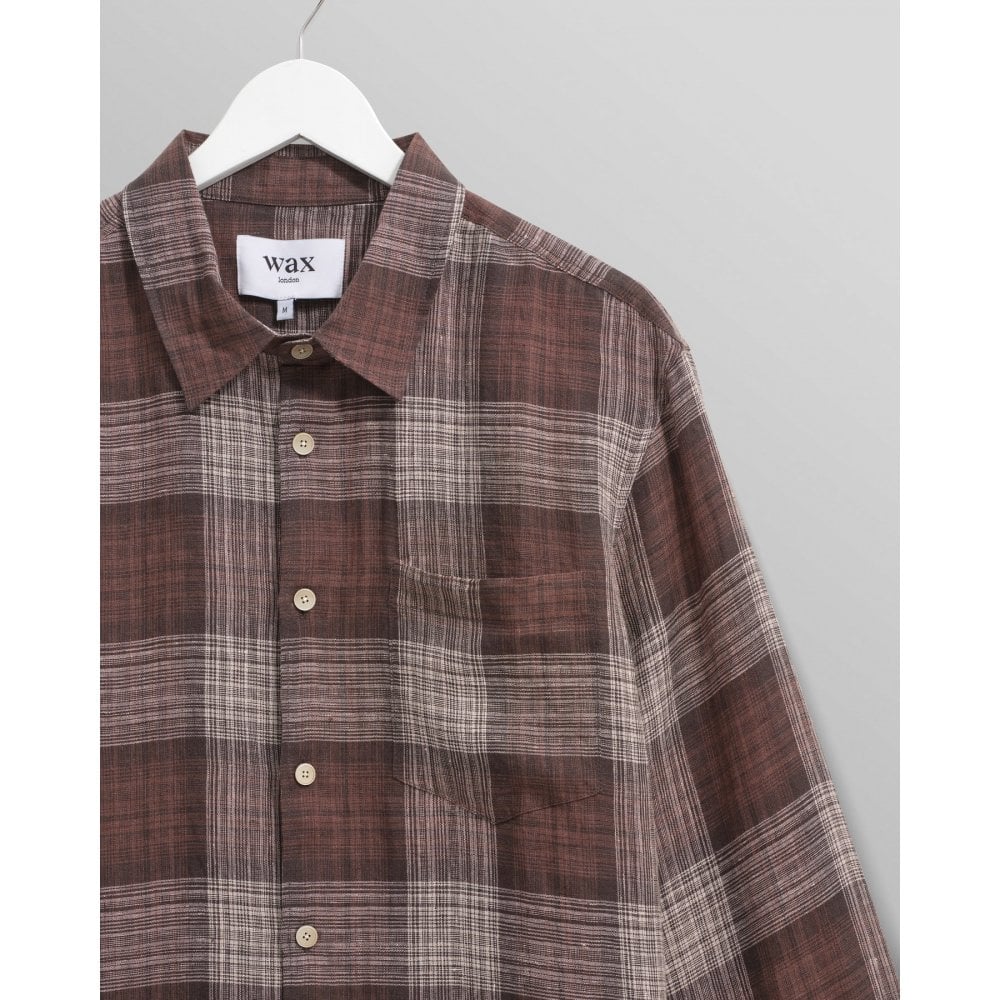 Jaunt LS Shirt, Linen - Brown Check