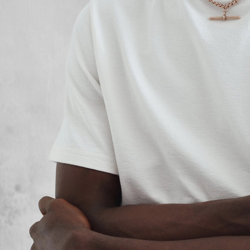Dean Textured Organic Cotton T-Shirt - White