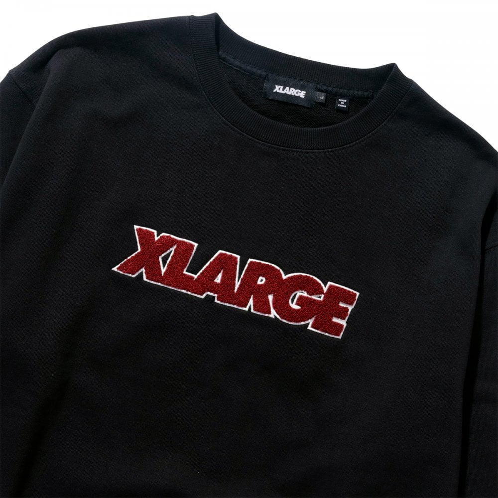 Chenille Standard Logo Crewneck Sweatshirt - Black