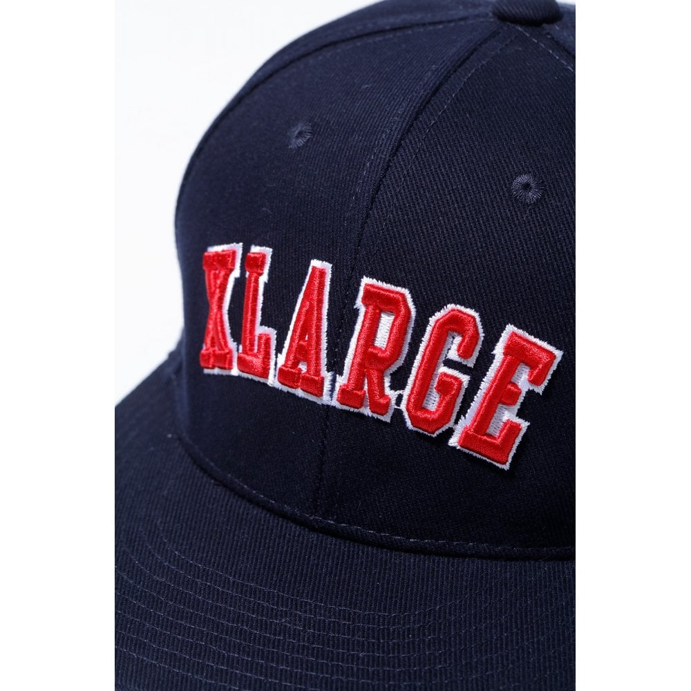 Round Logo Snapback Cap - Navy