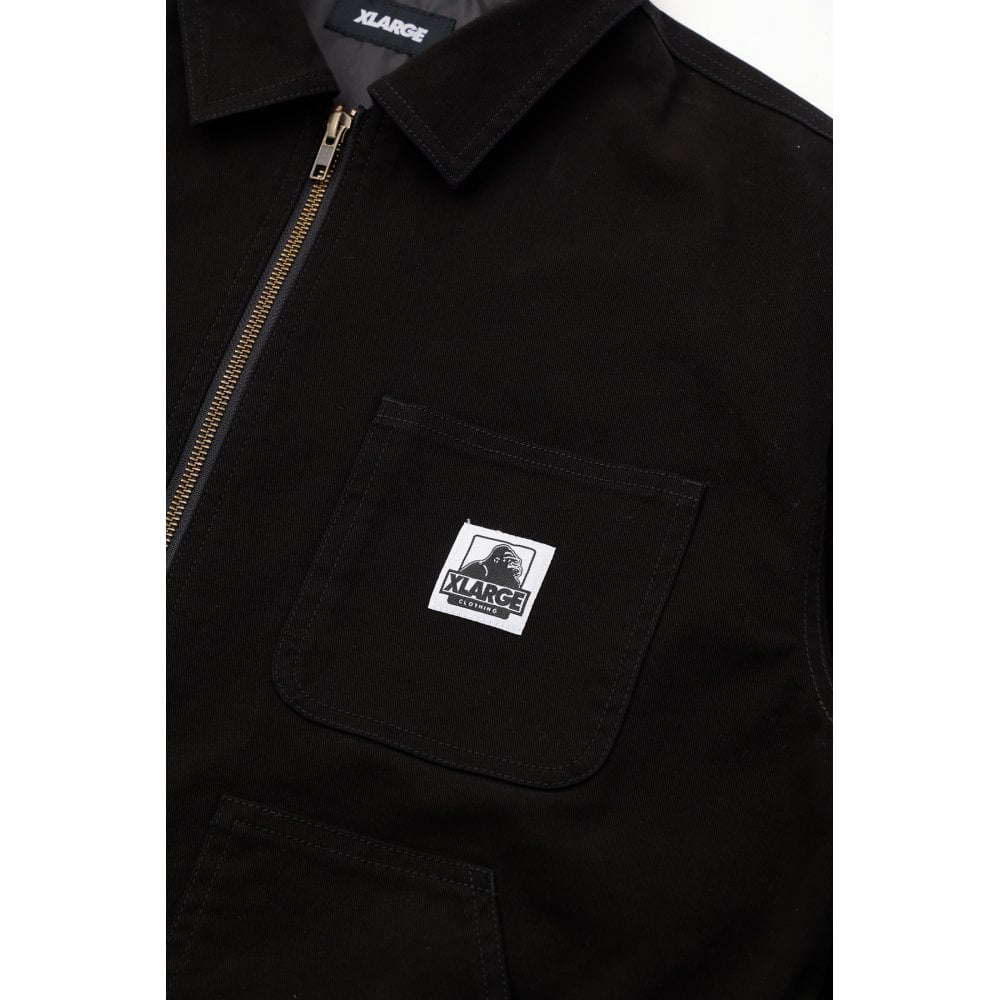 Embroidered Work Jacket - Black