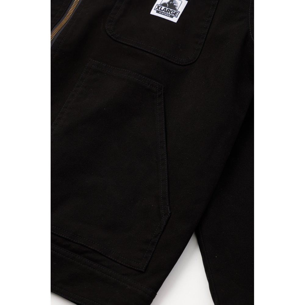 Embroidered Work Jacket - Black