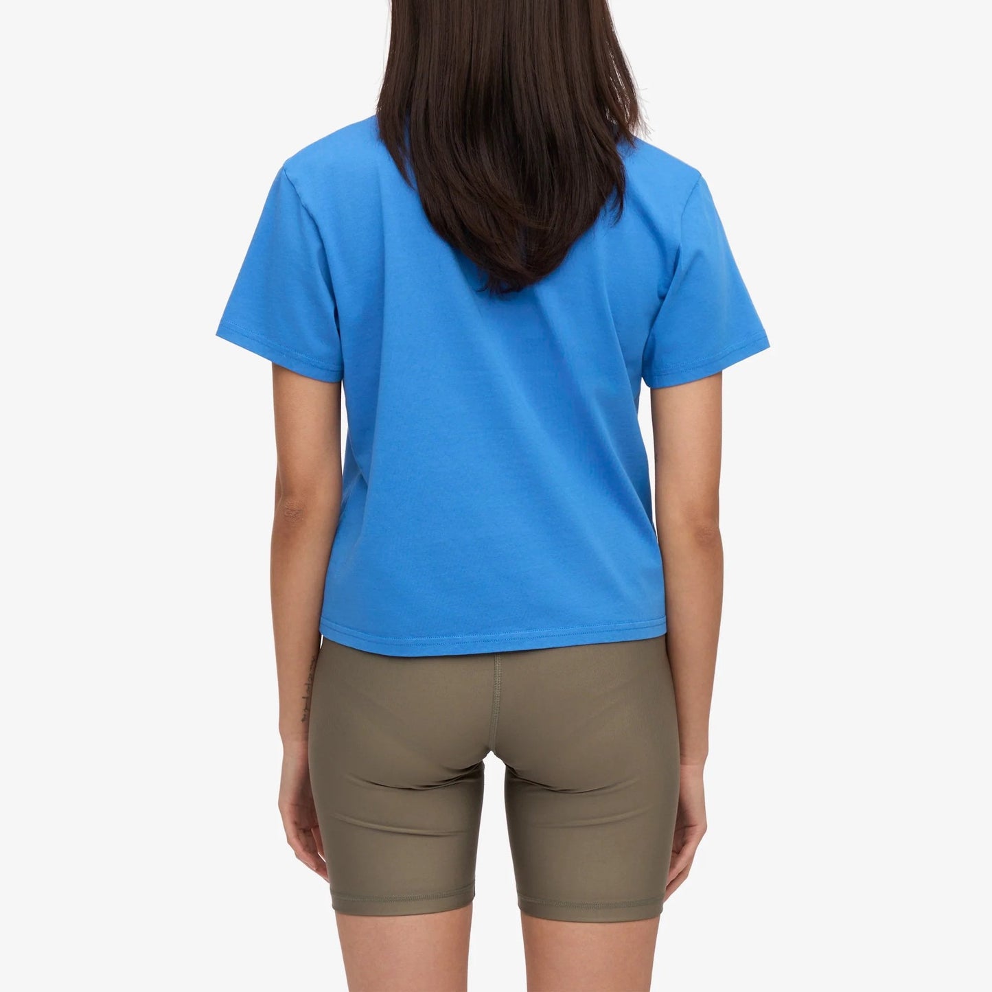 Women's Organic Boxy Crop Tee - Pacific Blue
