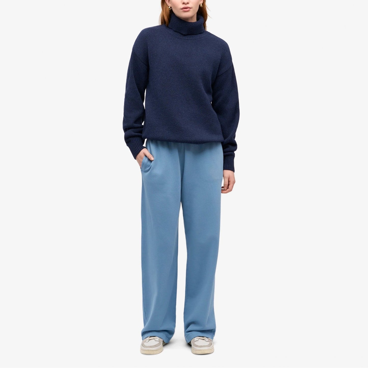Organic Straight Leg Sweatpants - Seaside Blue