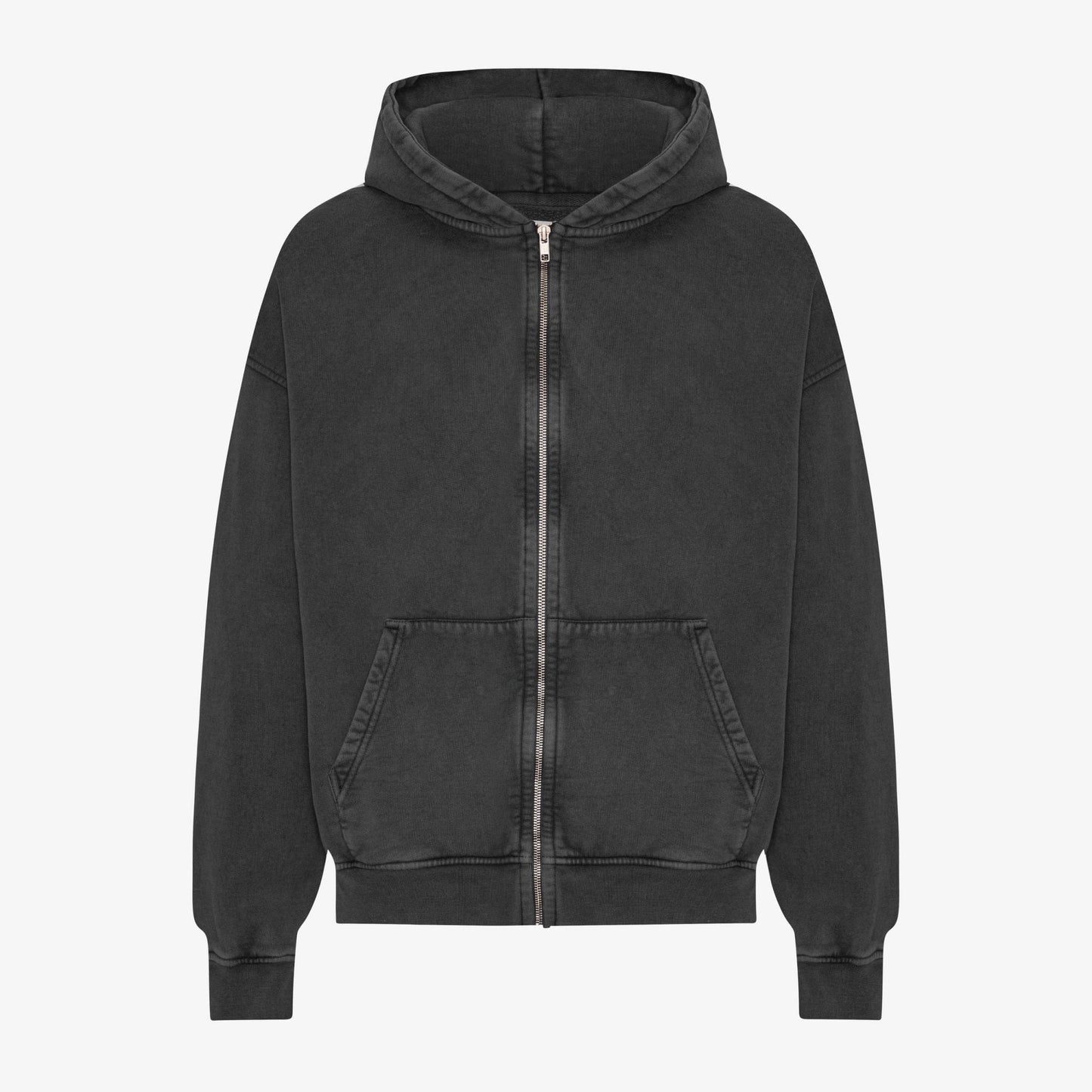 Organic Oversized Zip Hood - Faded Black
