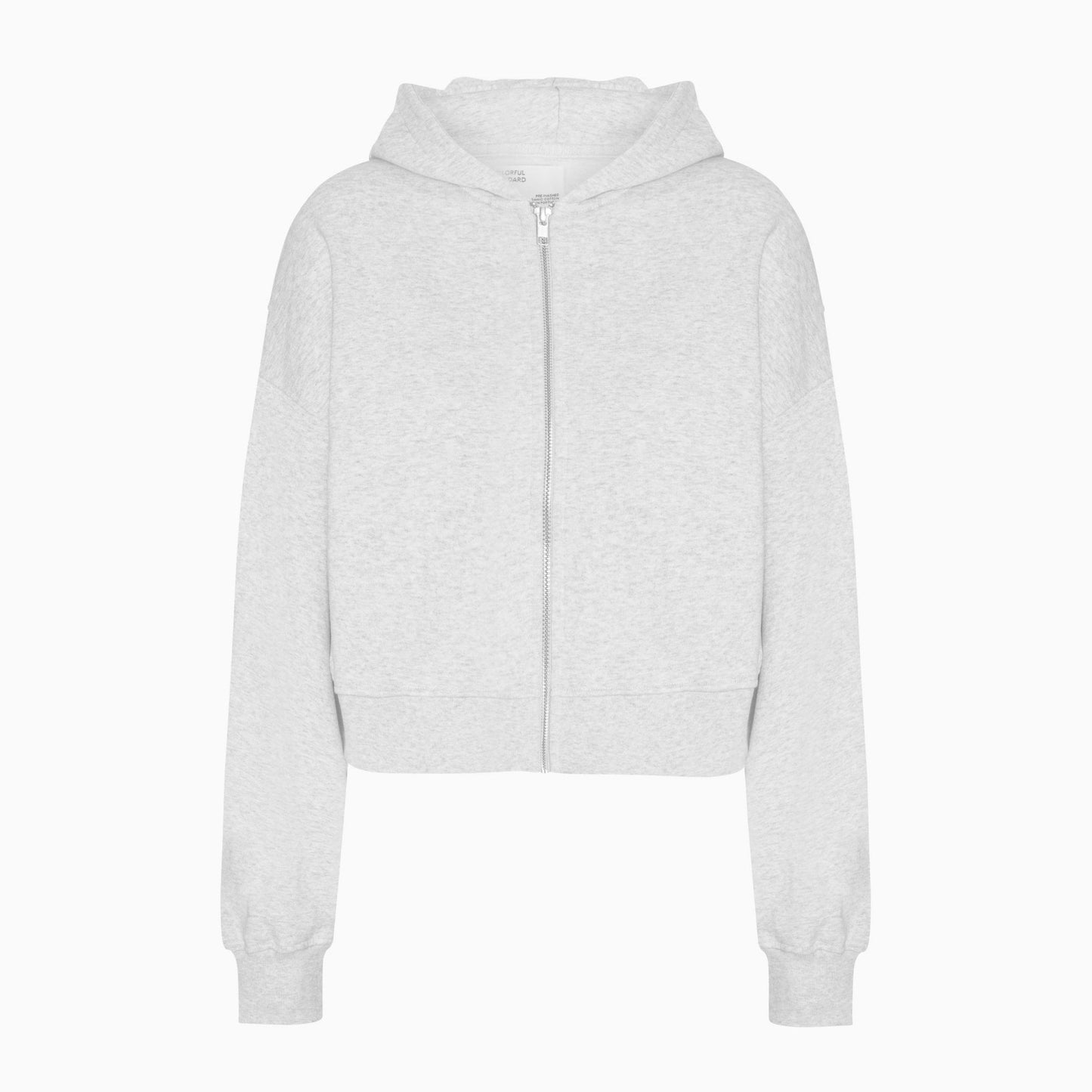 Women's Organic Crop Zip Hood - Snow Melange