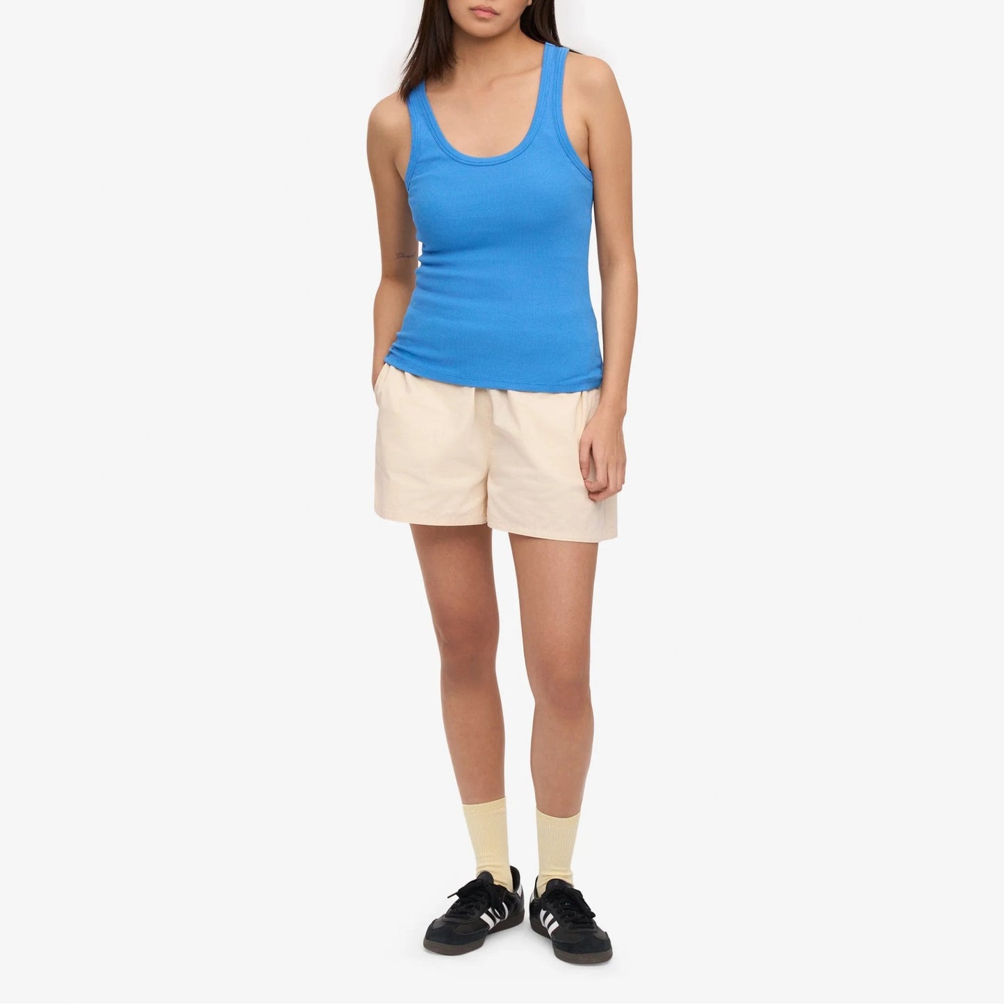 Women's Organic Rib Tank Top - Pacific Blue