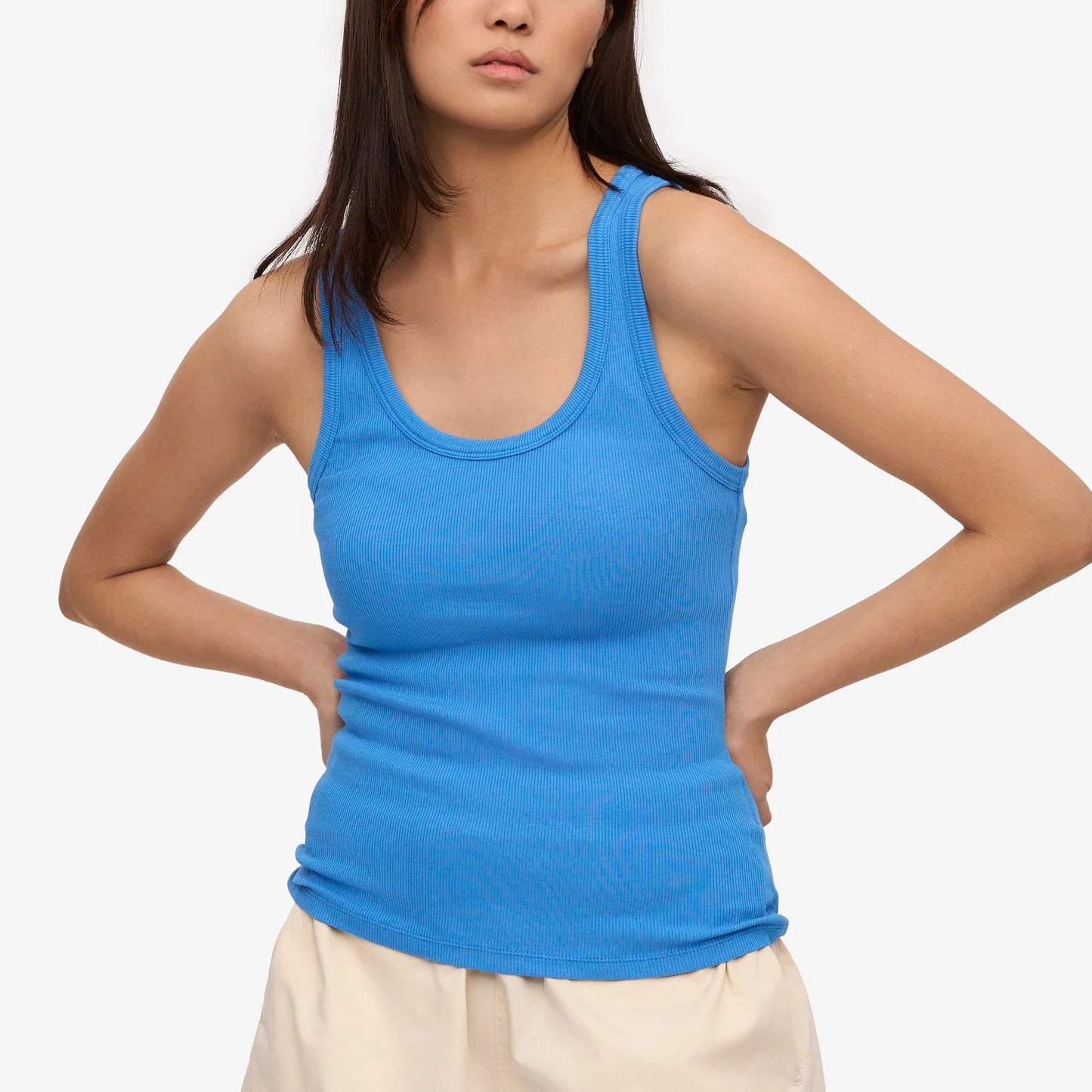 Women's Organic Rib Tank Top - Pacific Blue