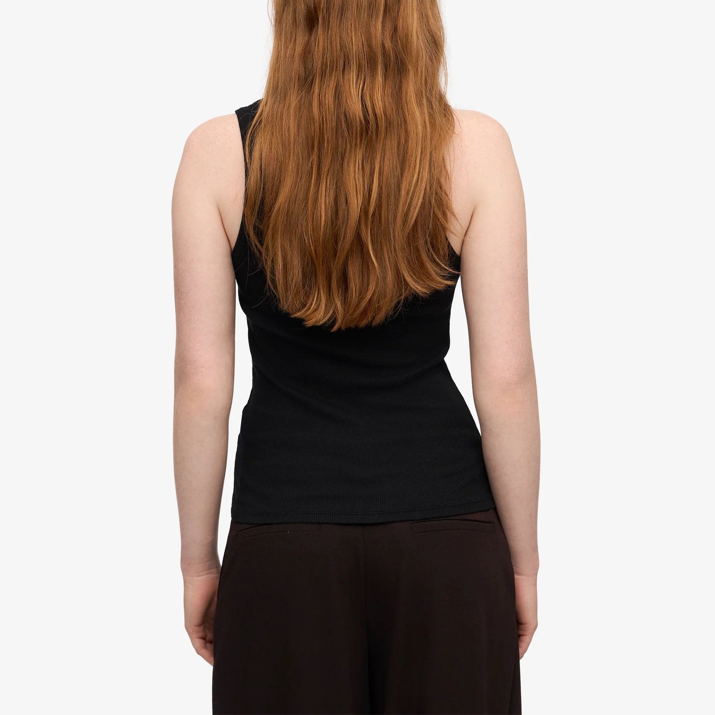 Women's Organic Rib Tank Top - Deep Black