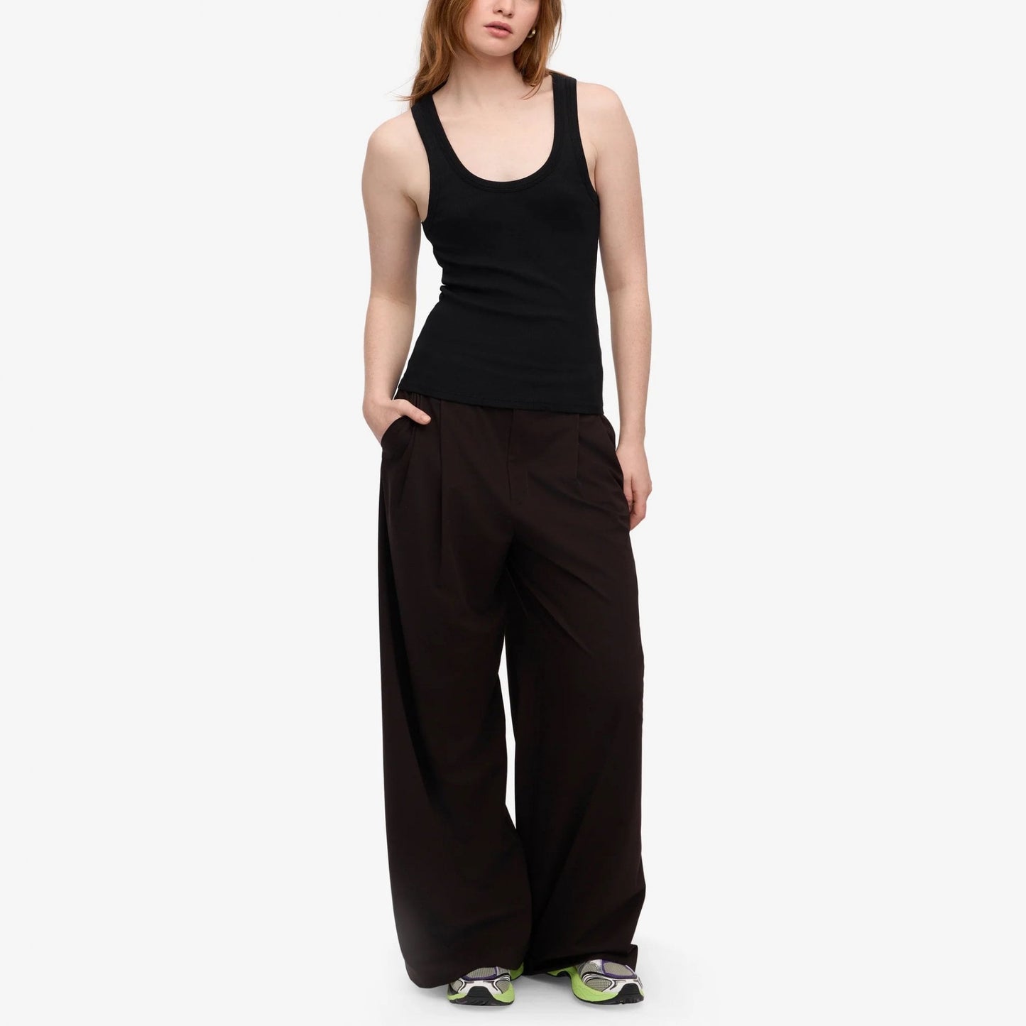 Women's Organic Rib Tank Top - Deep Black
