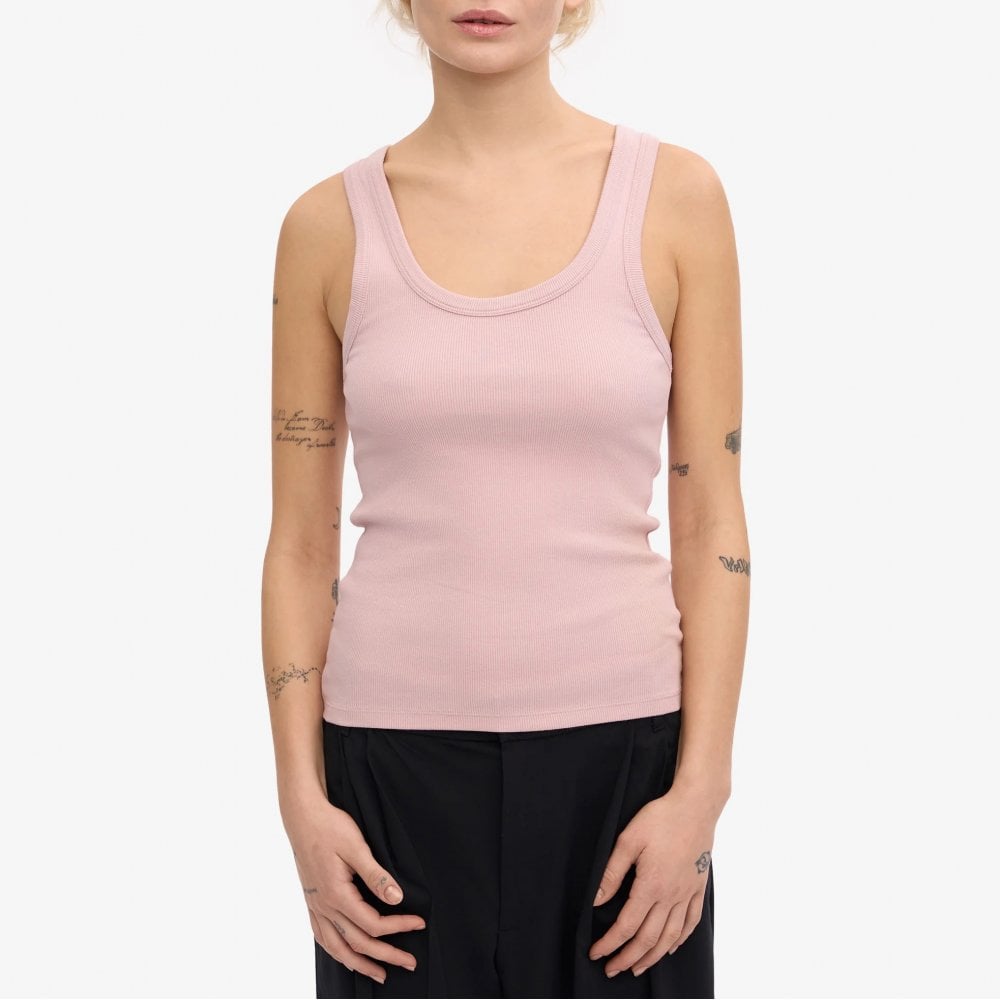 Women's Organic Rib Tank Top - Faded Pink