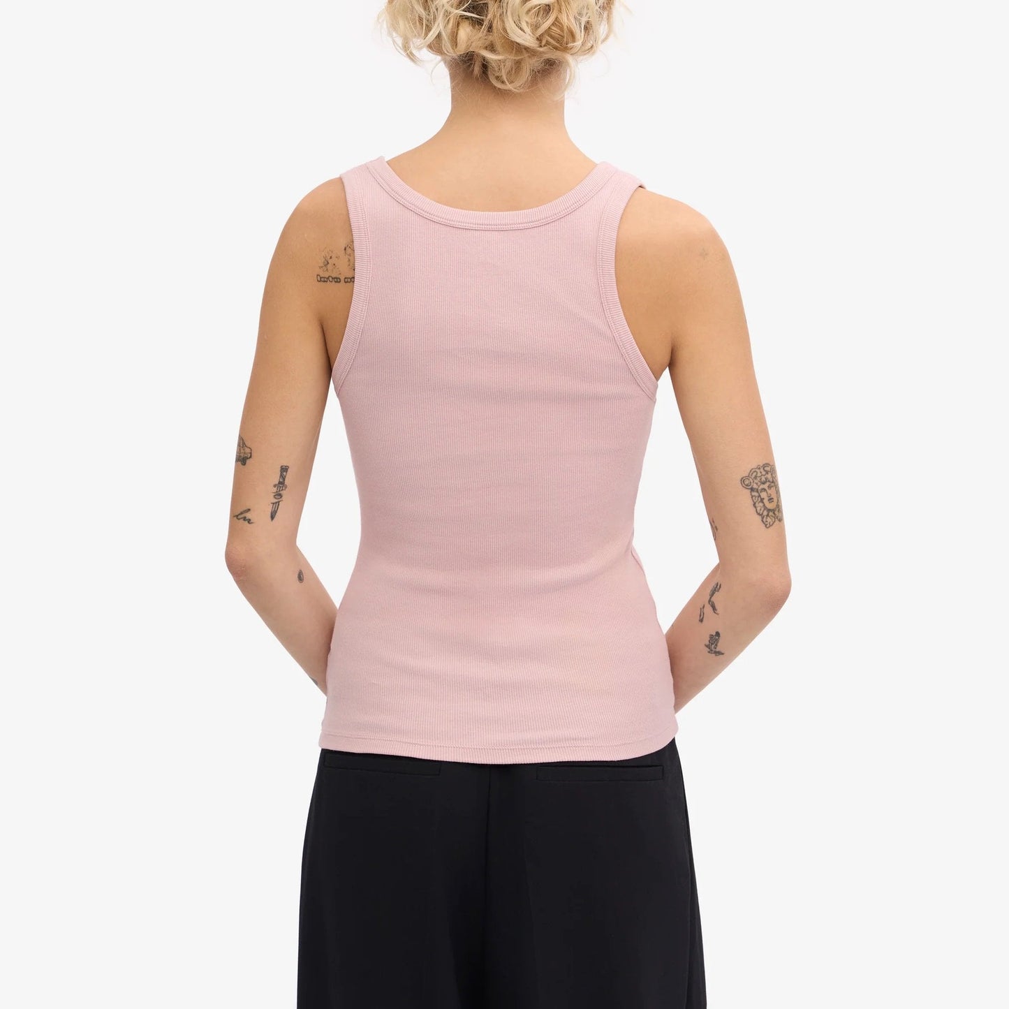 Women's Organic Rib Tank Top - Faded Pink
