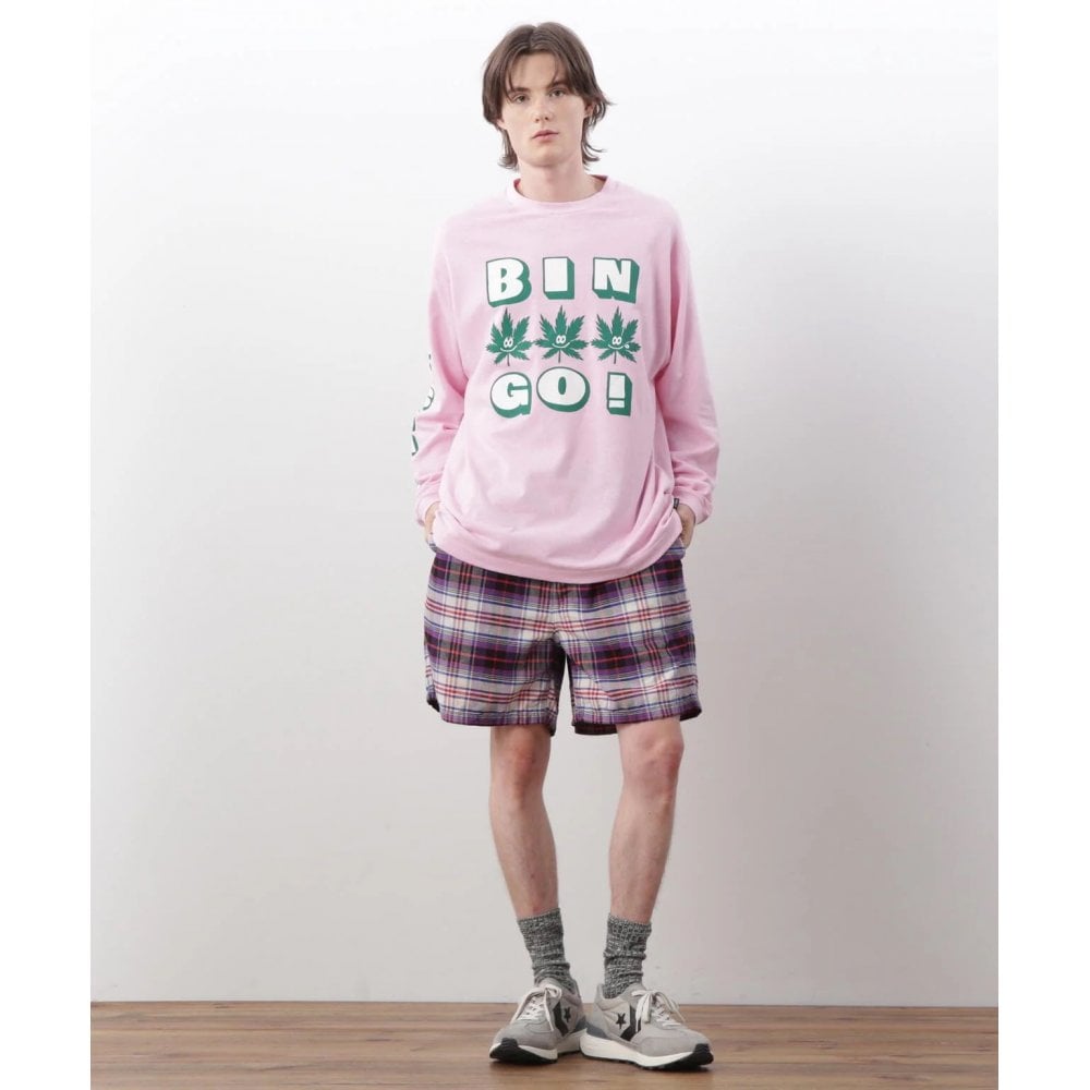 Washed Plaid Shorts - Blue