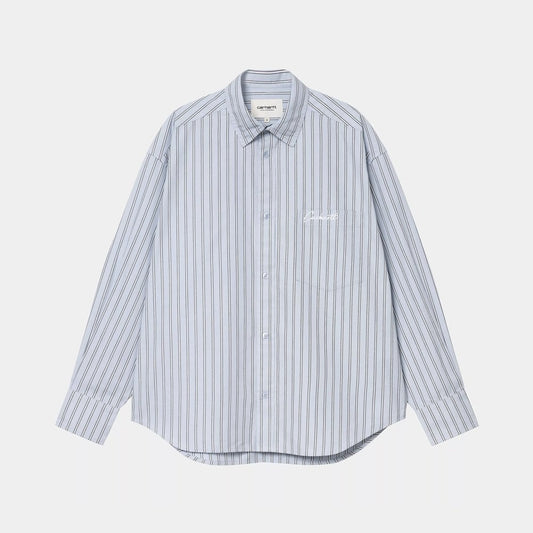 W' L/S Grimsby Shirt, Blue Fog