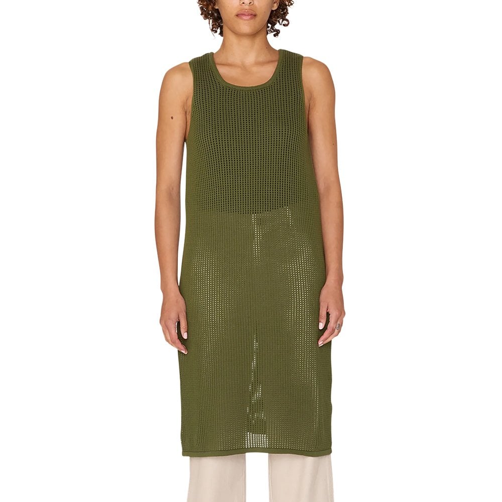 Minerva Open Stripe Dress, Olive