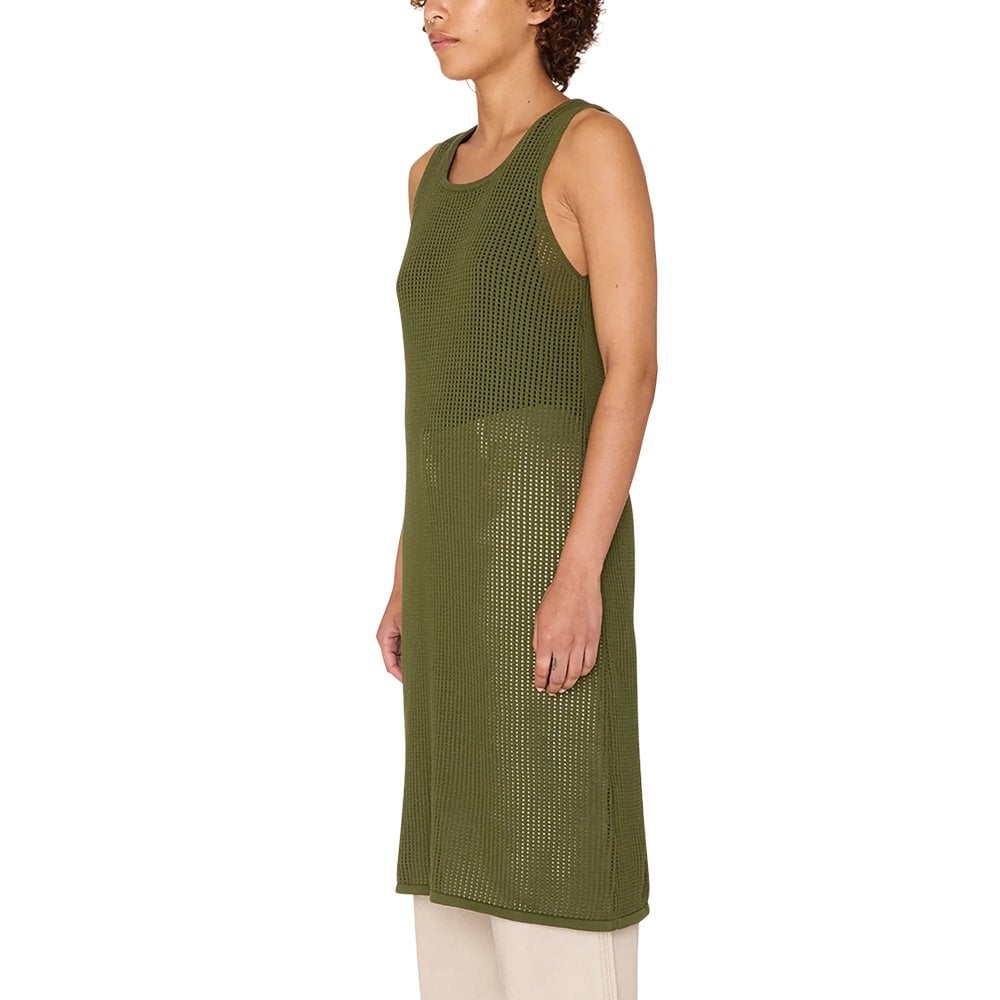Minerva Open Stripe Dress, Olive