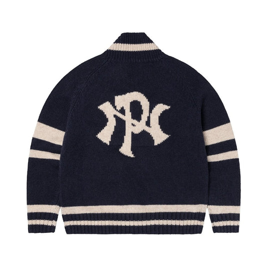 NYP Varsity Zip Thru Knit - Navy