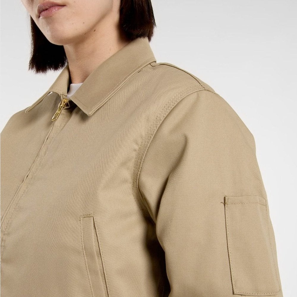 W' Lined Eisenhower Cropped Jacket, Khaki