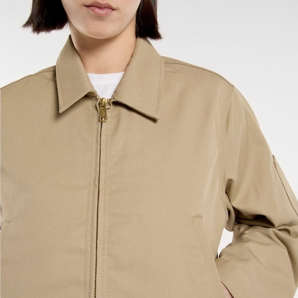 W' Lined Eisenhower Cropped Jacket, Khaki