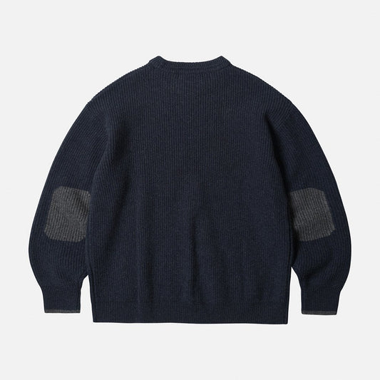 Patch Round Pullover Knit