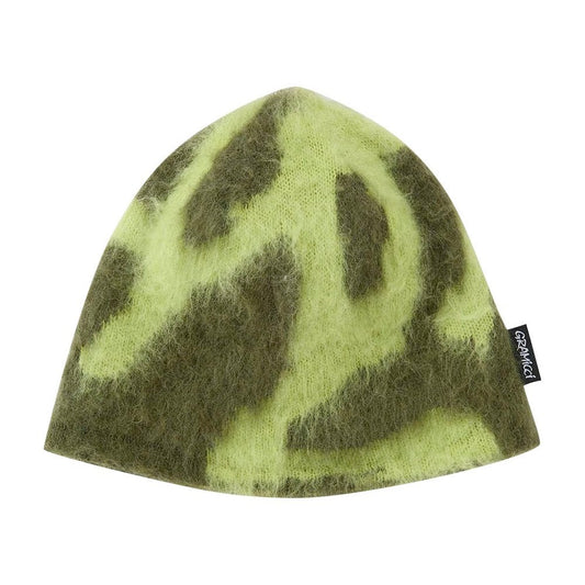 Mohair Burly Runningman Beanie - Chartreuse
