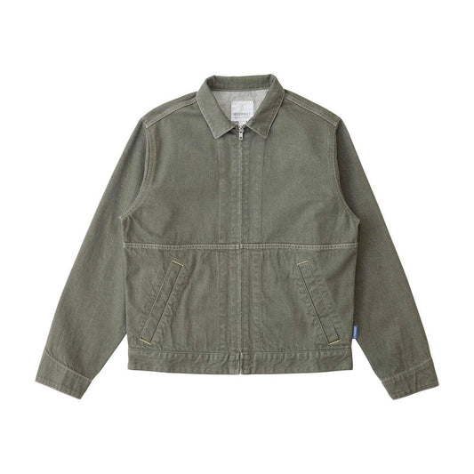 Japanese Slub Denim Jacket - Dark Sage