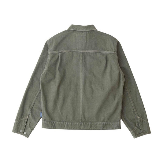 Japanese Slub Denim Jacket - Dark Sage