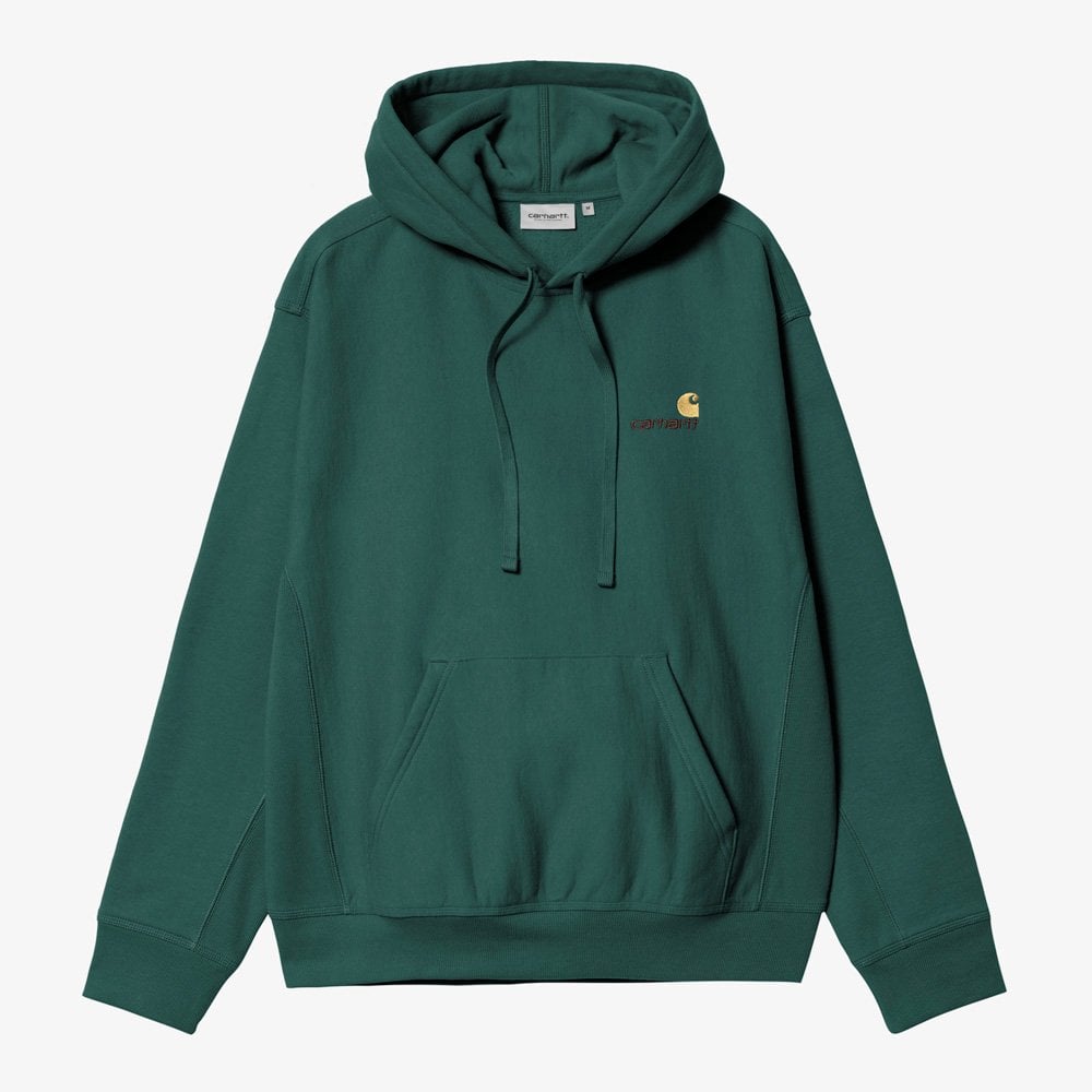 Hooded American Script Sweat - Dark Fir