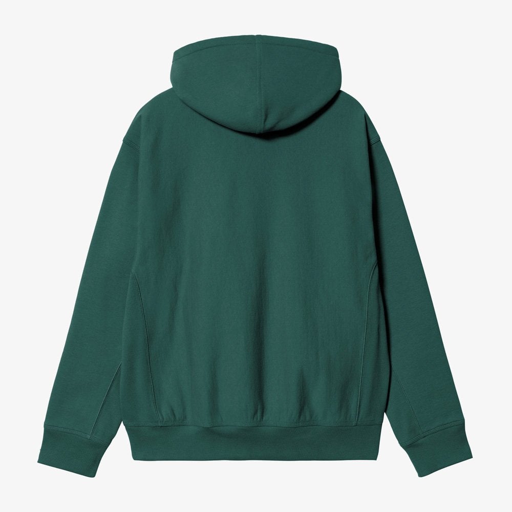 Hooded American Script Sweat - Dark Fir