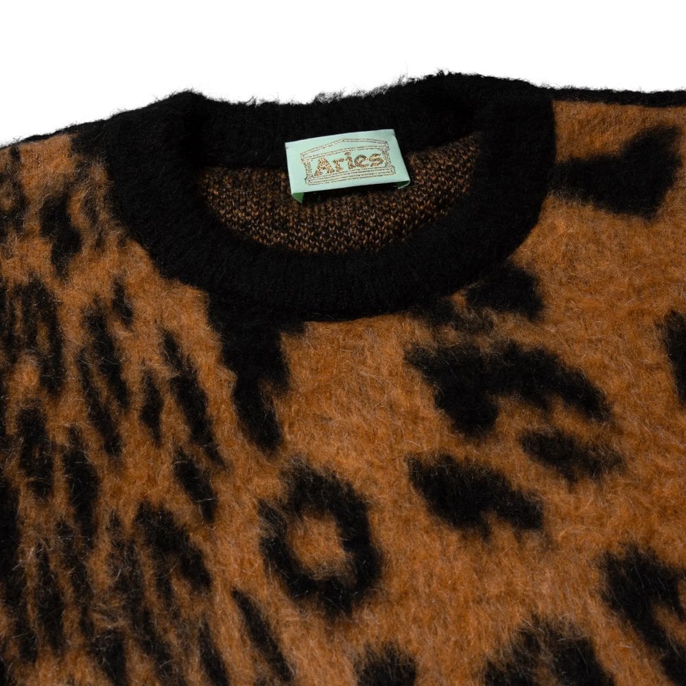 Brushed Leopard Sweater - Brown