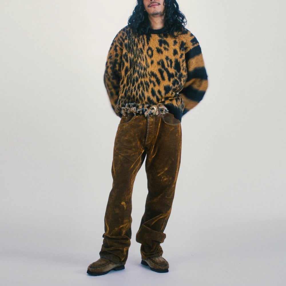 Brushed Leopard Sweater - Brown