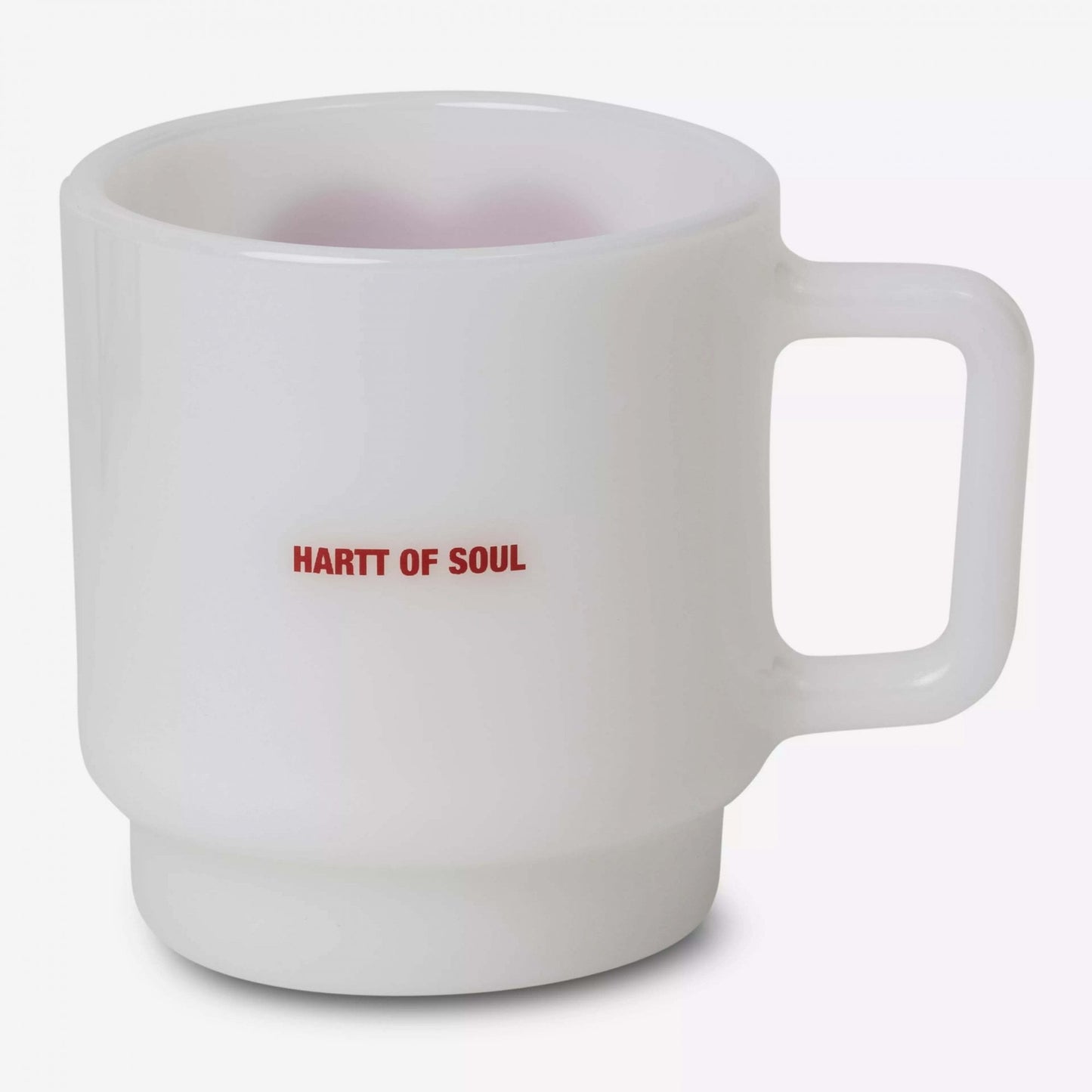 Heart Glass Mug - White