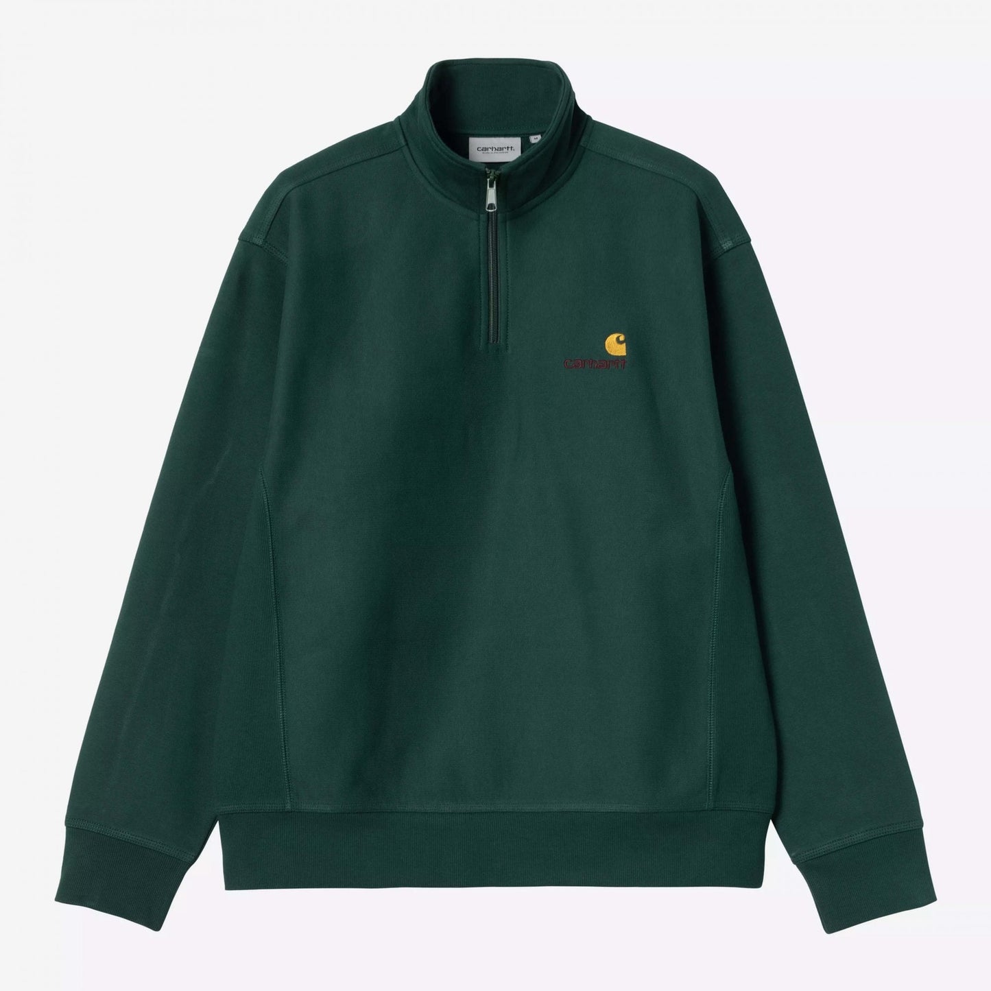 Half Zip American Script Sweat - Dark Fir