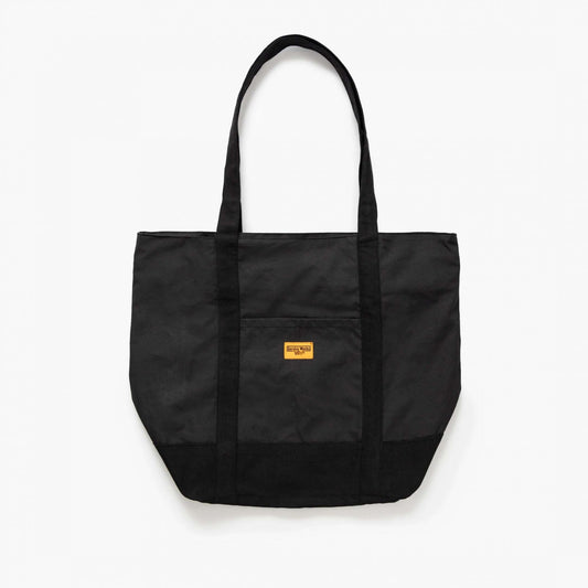 Waxed Cotton Tote Bag - Black