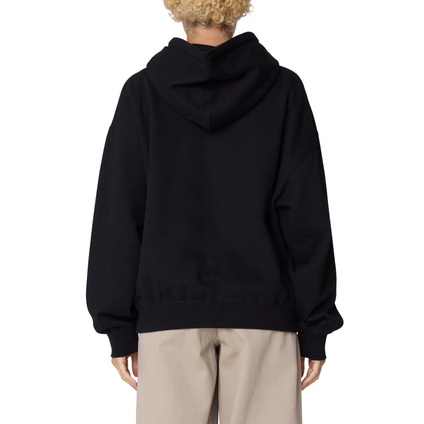 Chainstitch Baggy Relaxed Pullover Hood Black