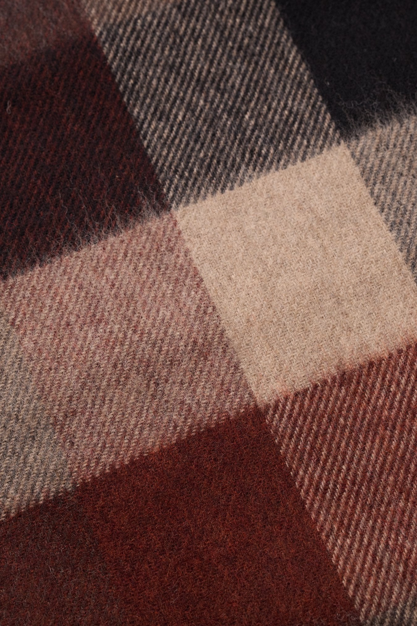 Norse Moon Merino Lambswool Checked Scarf - Espresso
