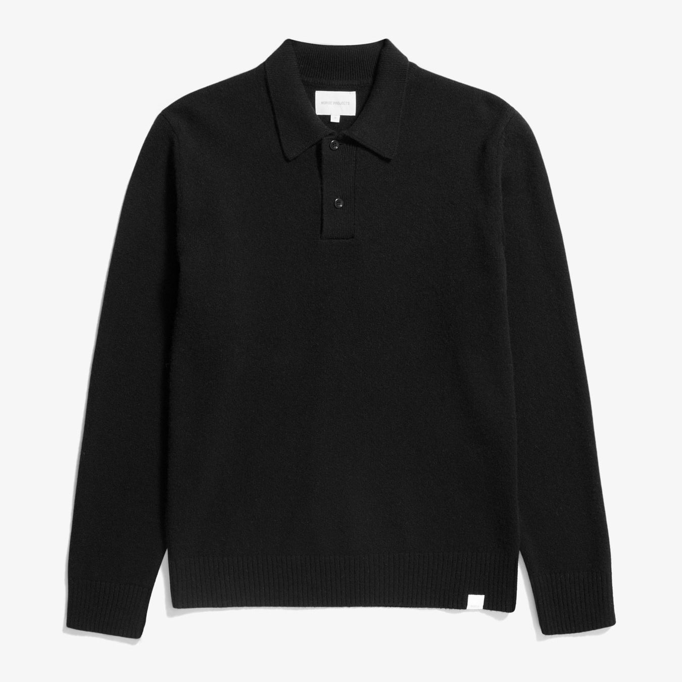 Norse Standard Merino Lambswool Polo - Black