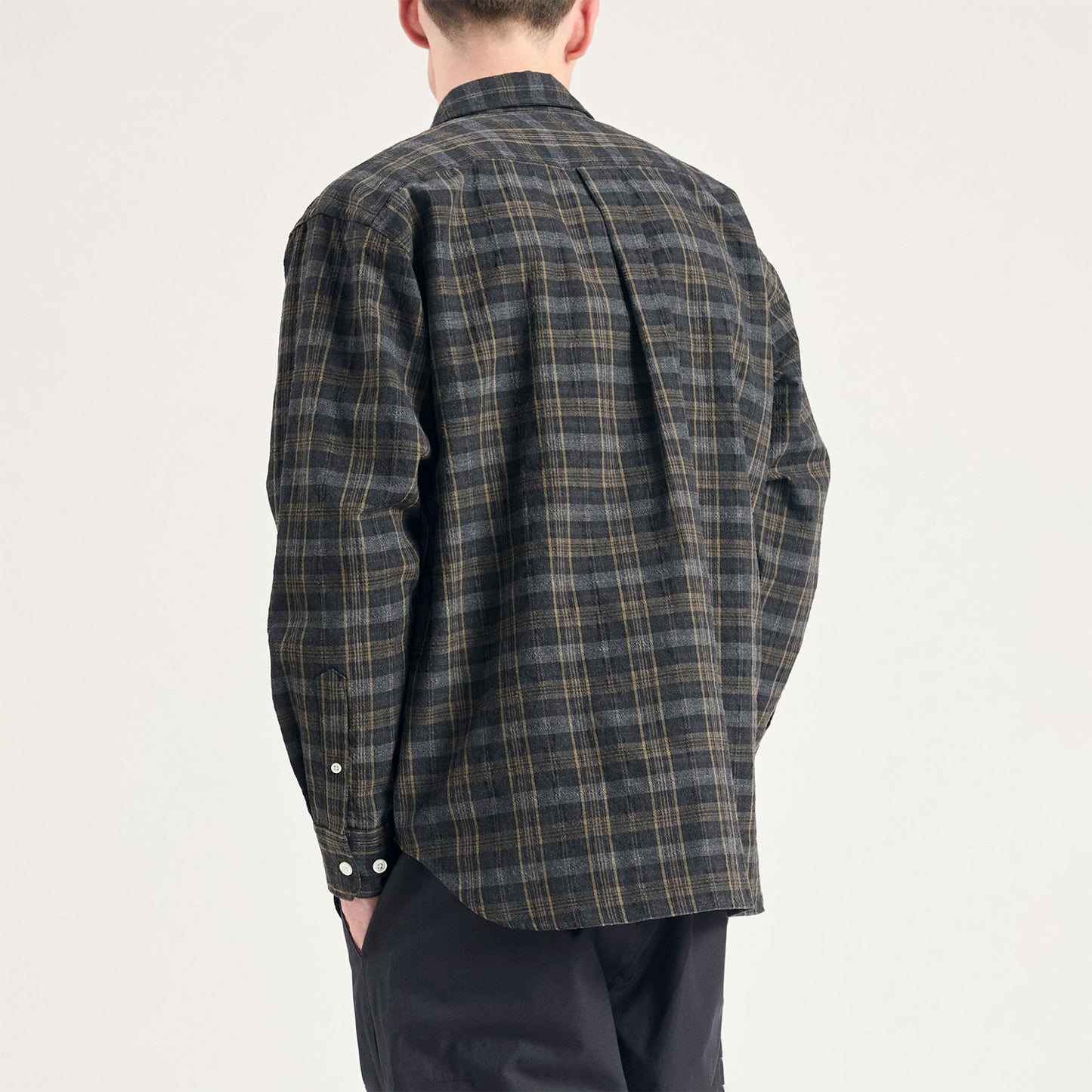 Ole Oversized Wool Check Shirt - Charcoal Grey