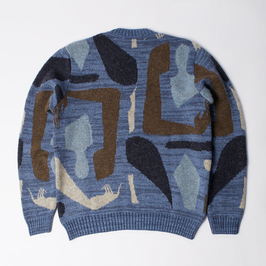 Detached knitting pullover - Blue