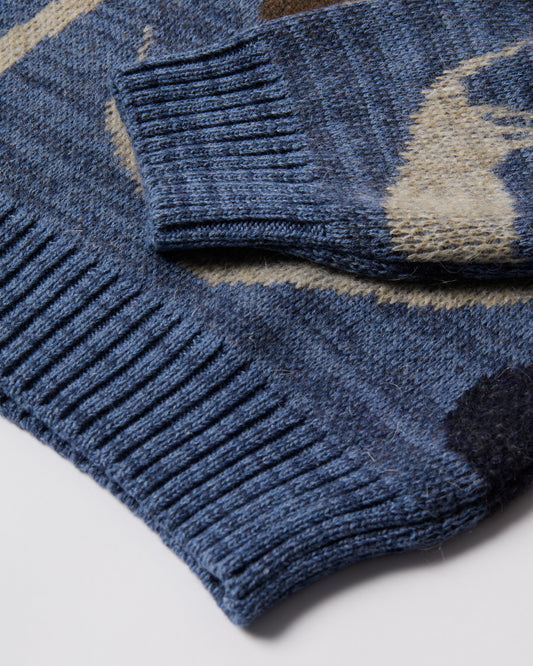 Detached knitting pullover - Blue