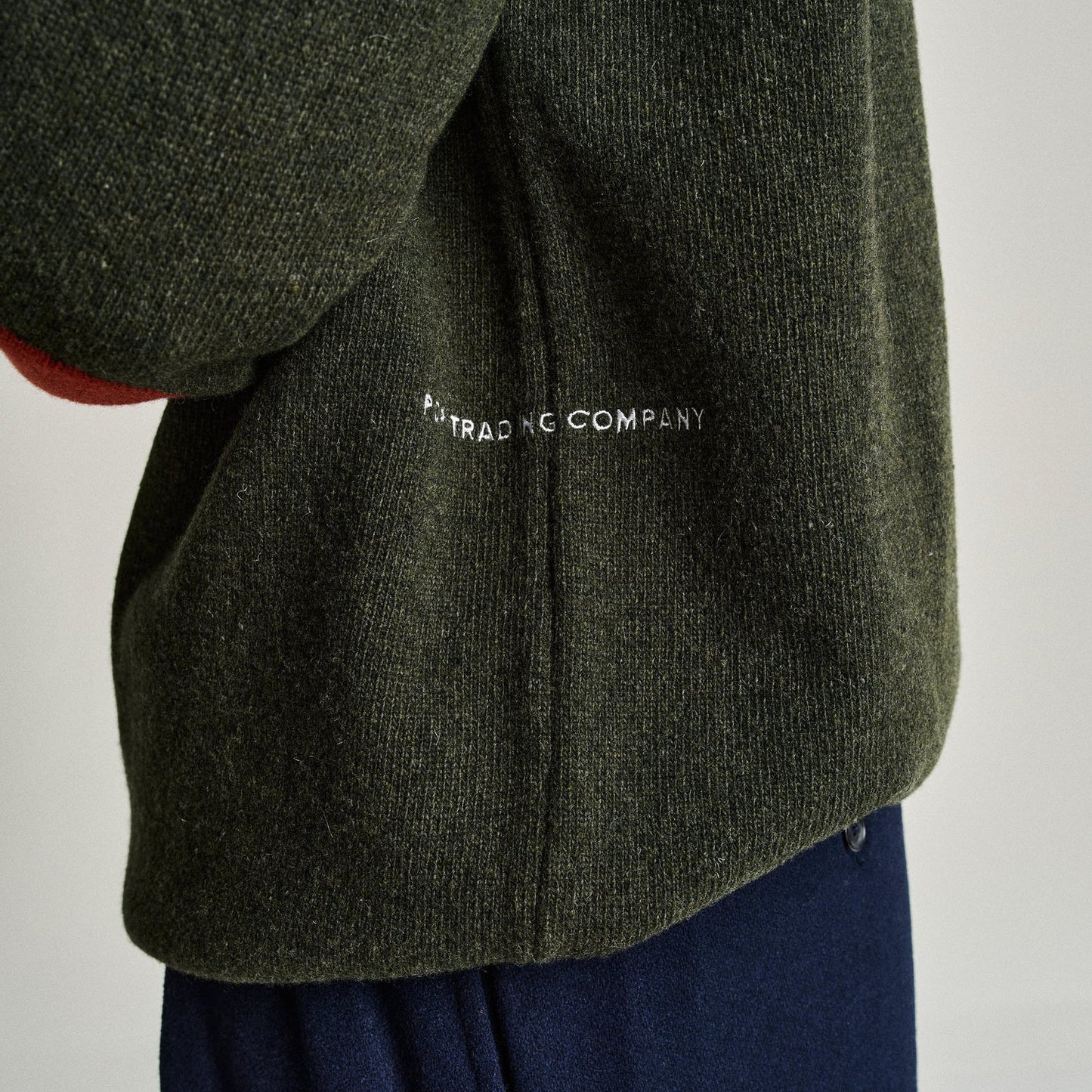 Knitted Elbow Crewneck - Duffel Green