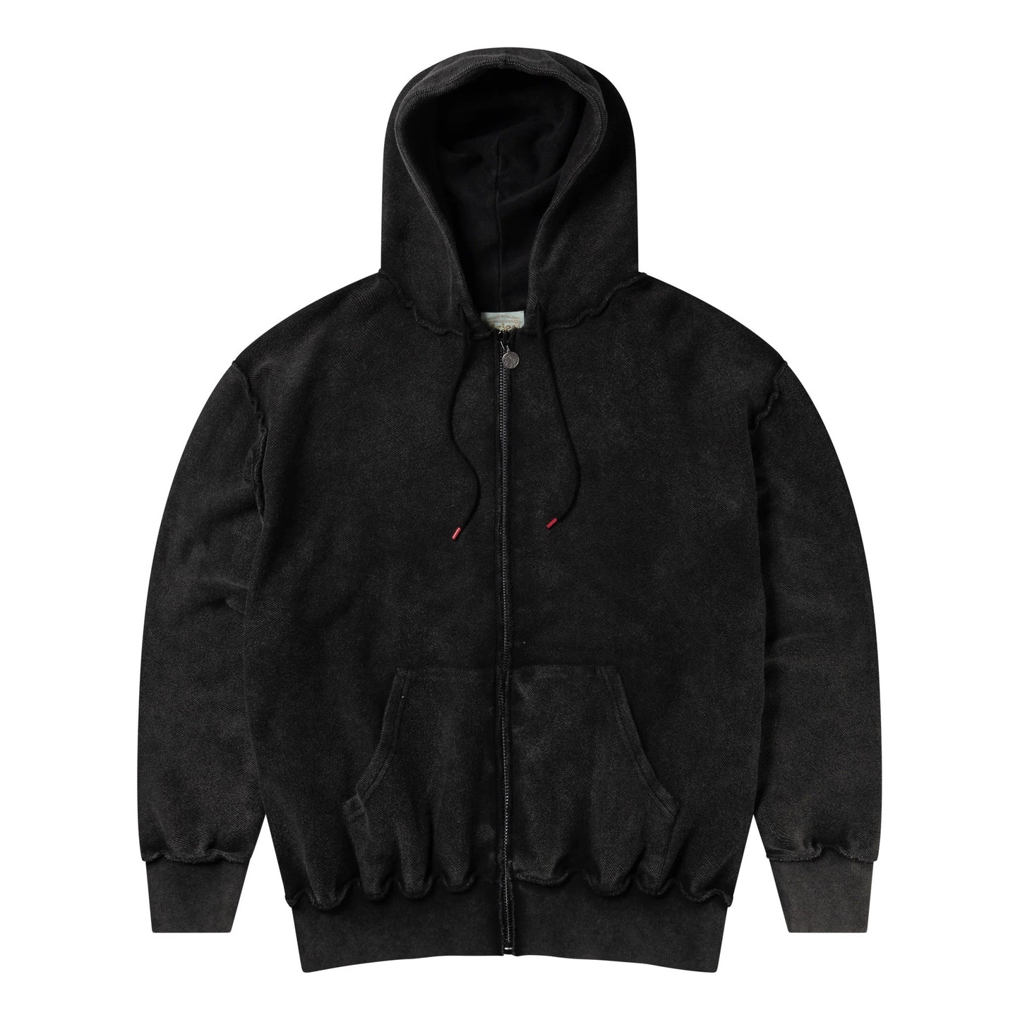 Aged Reverso Temple Zip Through Hoodie Black