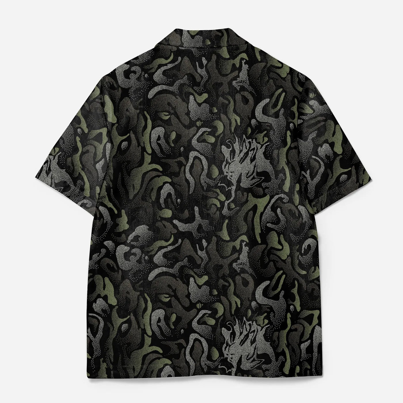 7084 DPM Koram Pointilist Camp Collar Shirt Black