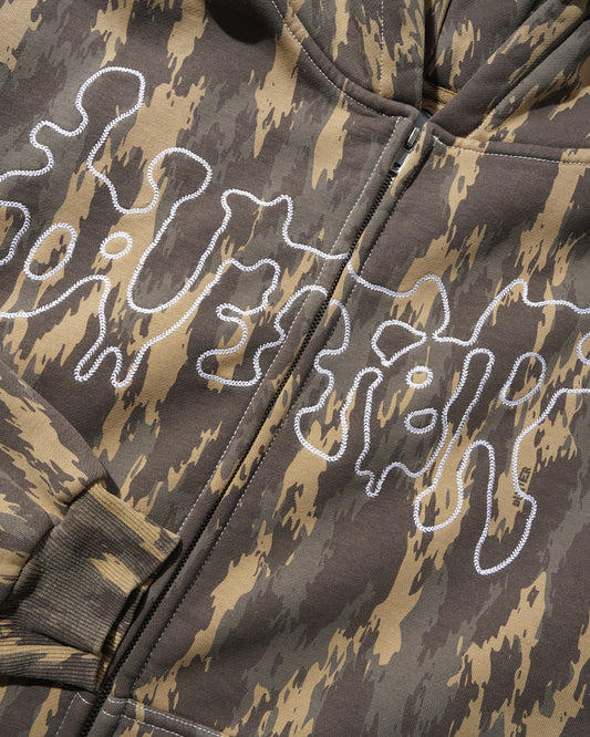 Blotch Zip-Thru Hood - Washed Camo