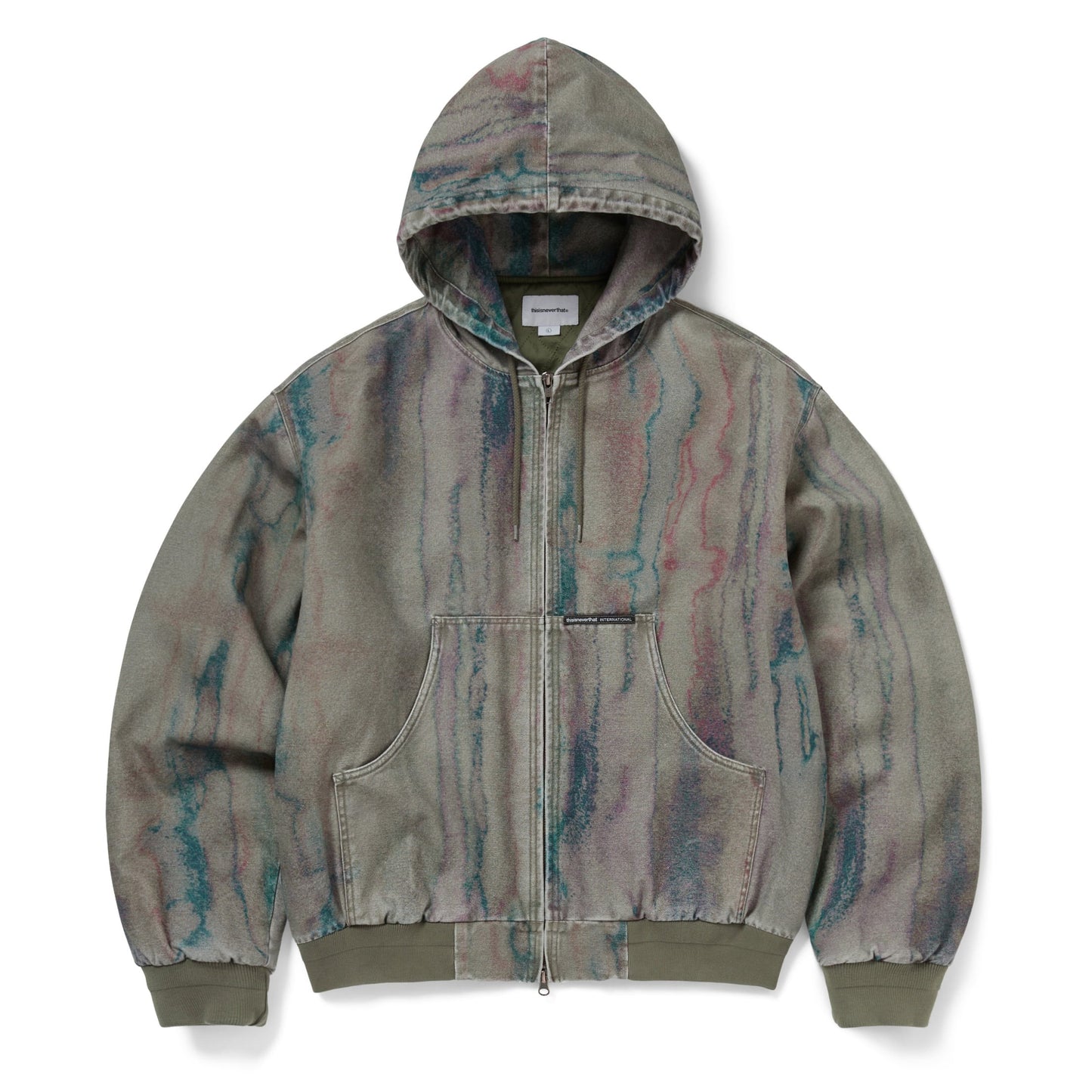 Blurred Hooded Jacket - Olive